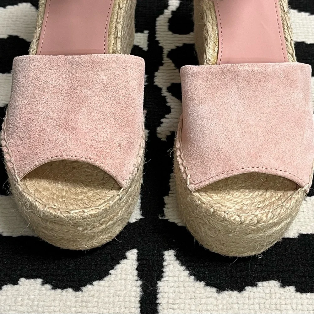 Marc Fisher Alida Espadrille Wedge Sandals In Light Pink Size 7.5 - Picture 12 of 16